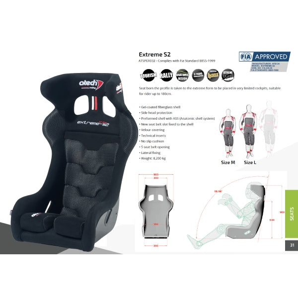 Atech Extreme S2 Racing Seat - Race and Rally