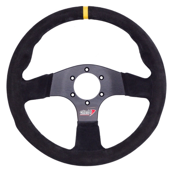 Atech 330mm Flat Suede Steering Wheel - ATVO0100