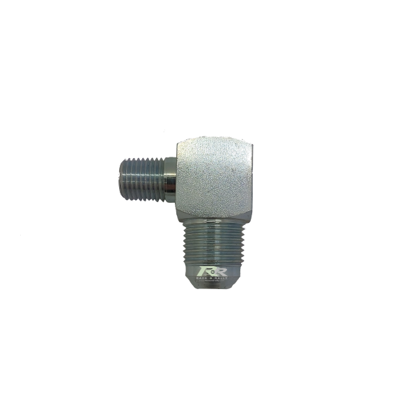 90° Forged Male Elbow - 1/4" NPT to -08 JIC/UNF - Race and Rally
