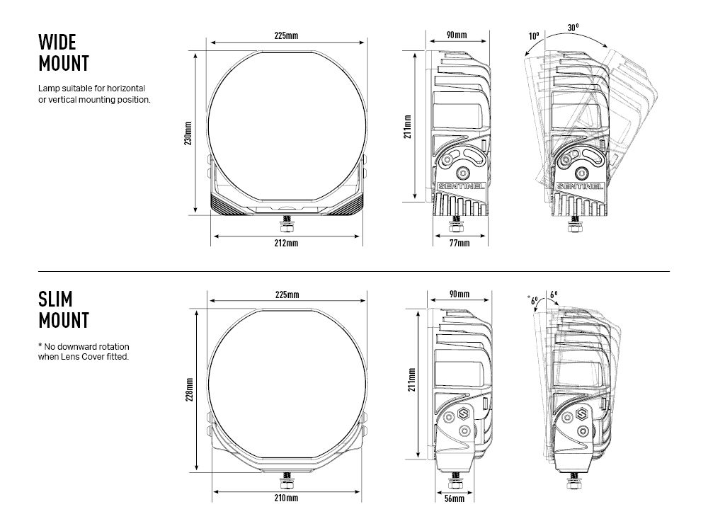 Sentinel 9" 'Slim' Mount - Race and Rally