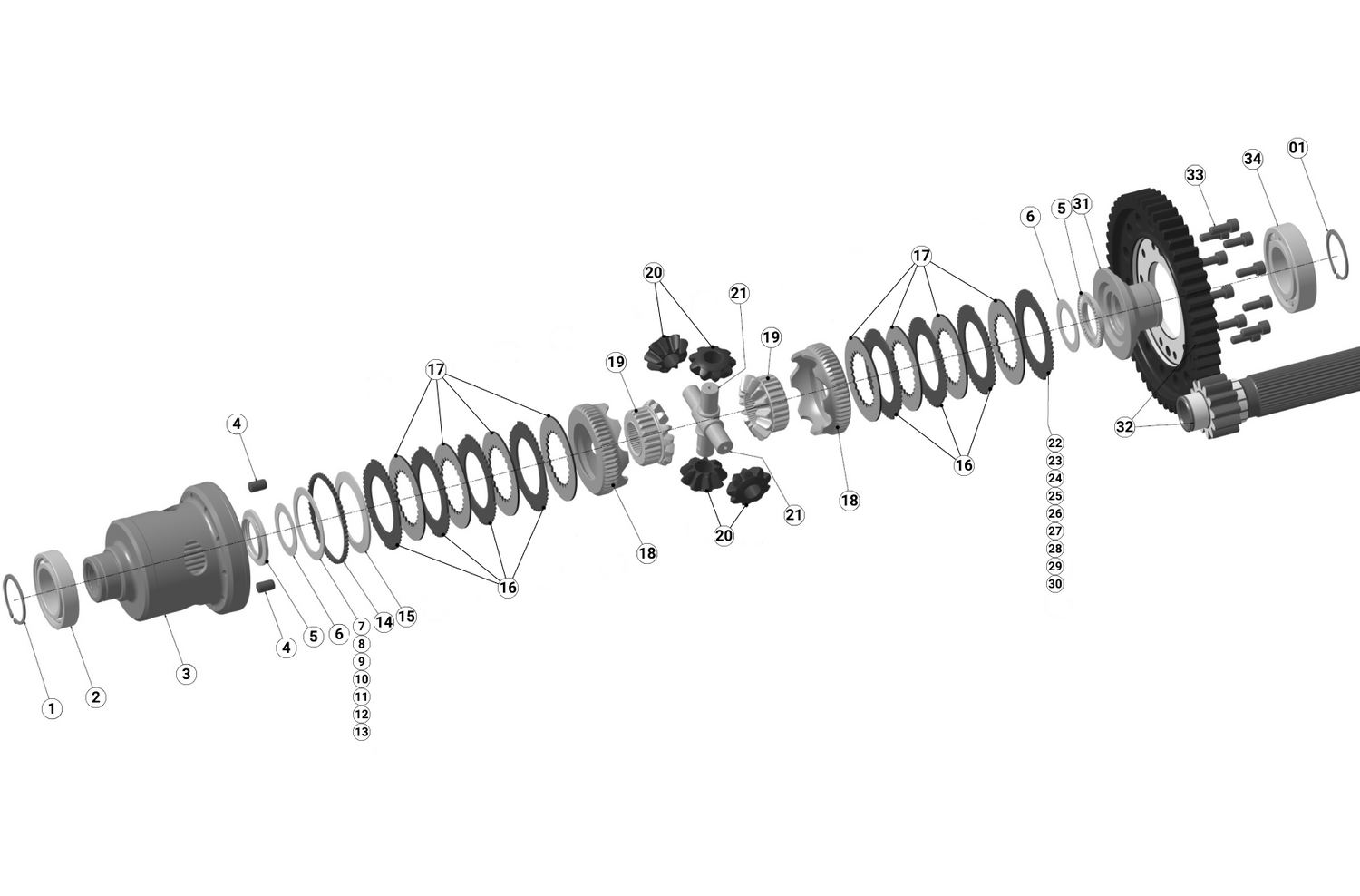 Self Locking Differential 16 Friction Faces - Options