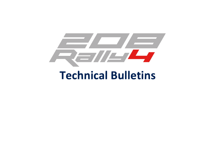 Peugeot 208 Rally 4 Technical Bulletins