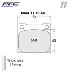0044 Brake Pad Set - 11 CMPD - 15MM