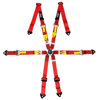 Atech Ultra Lightweight 6-Point Harness - Red - Race and Rally