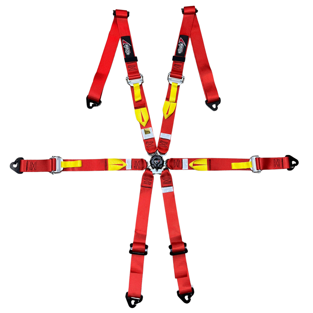 Atech Ultra Lightweight 6-Point Harness - Red