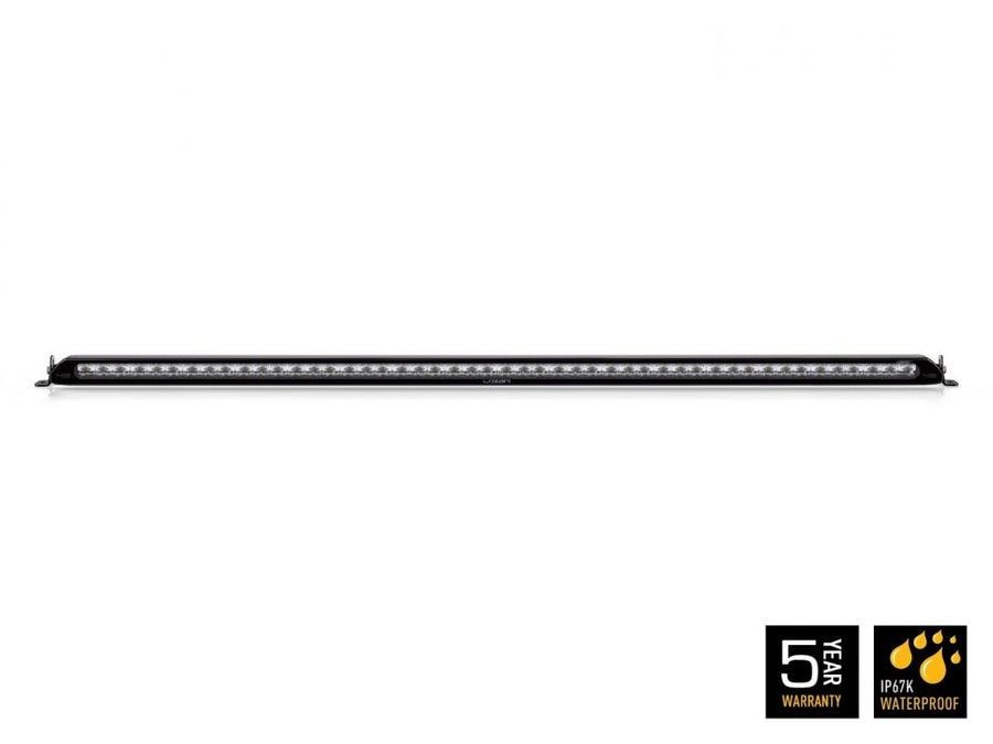 Lazer Lamps Linear-48 linear LED work light showing front view with multiple LED modules on a sturdy metal frame.