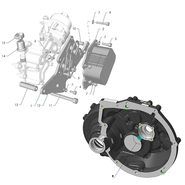1505-Oil filter mounting clutch piston and Electrical fire