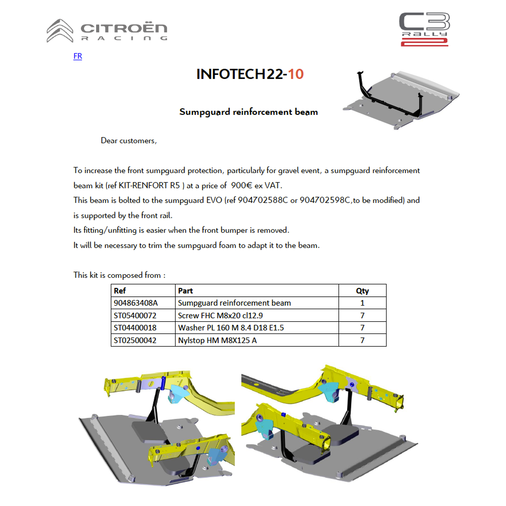 2210 - Sumpguard reinforcement Beam