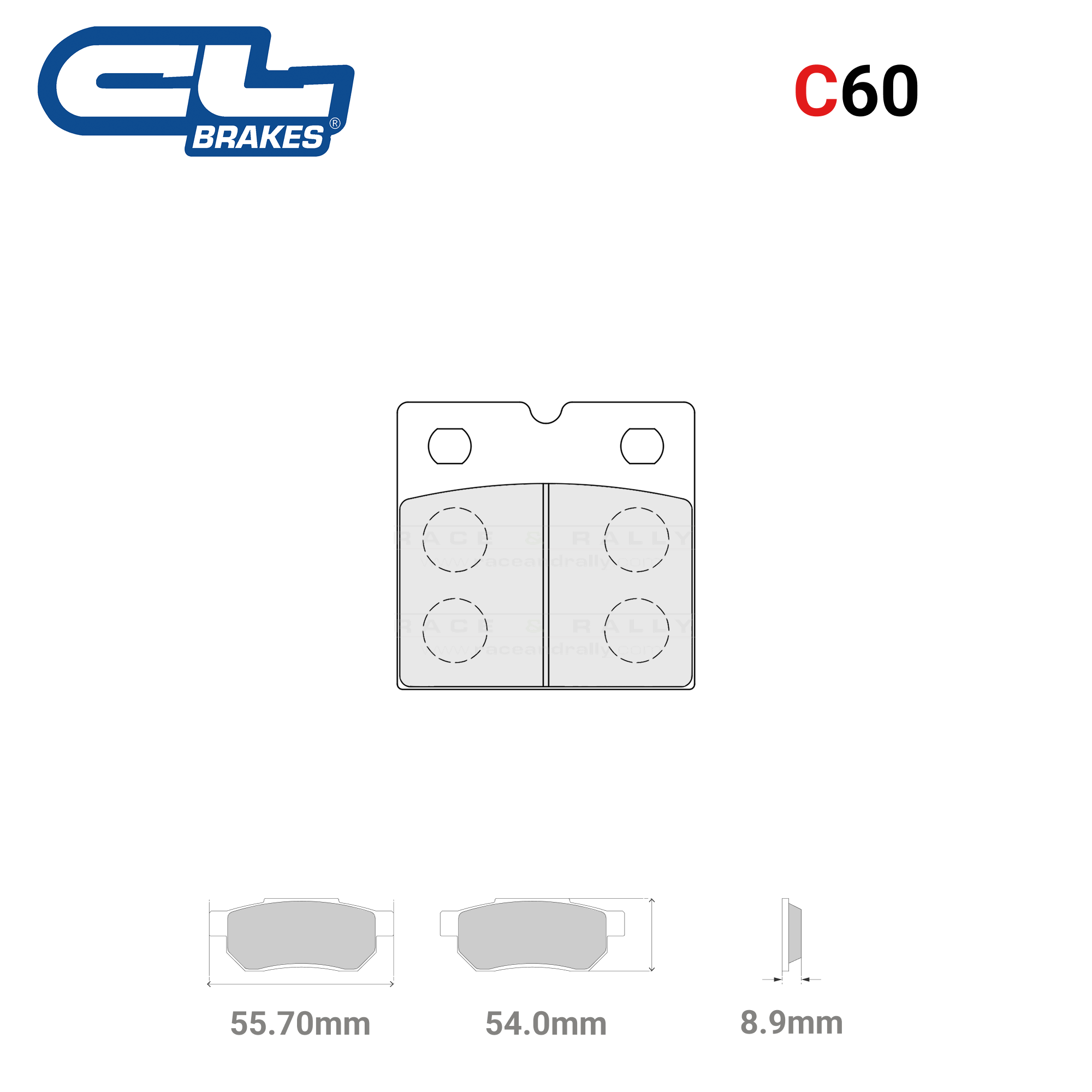 2332 - C60 Brake Pads - Race and Rally