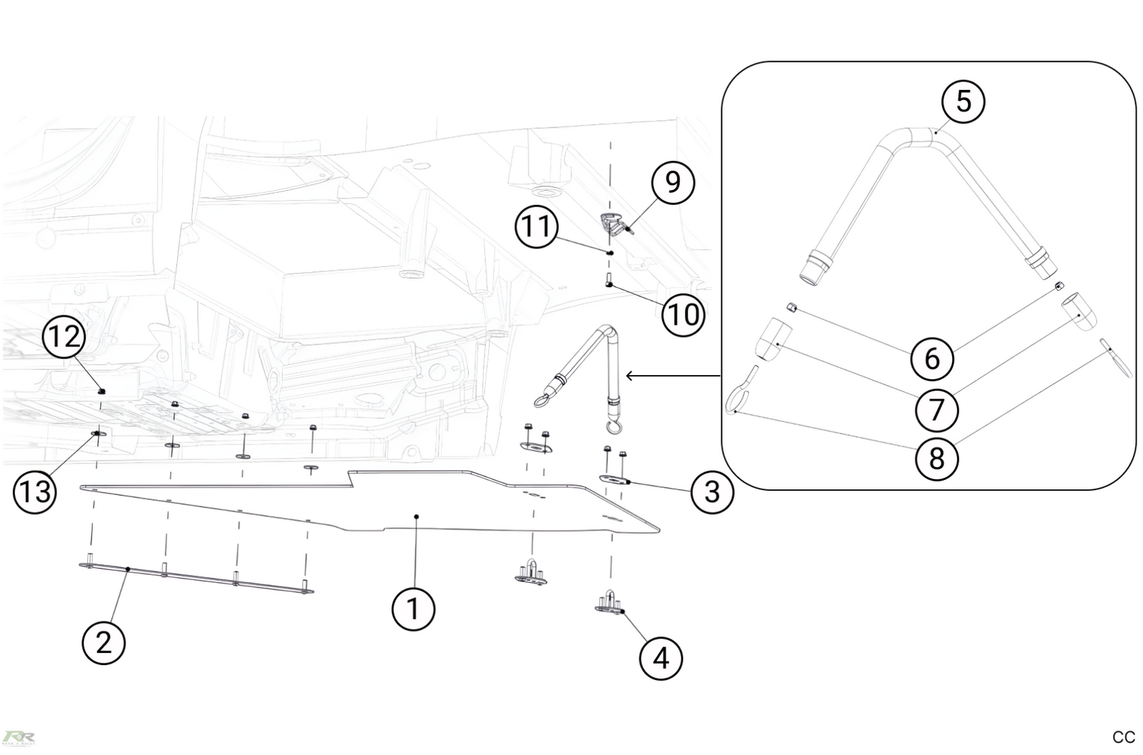 R6C - Rear Arm Protection - Tarmac