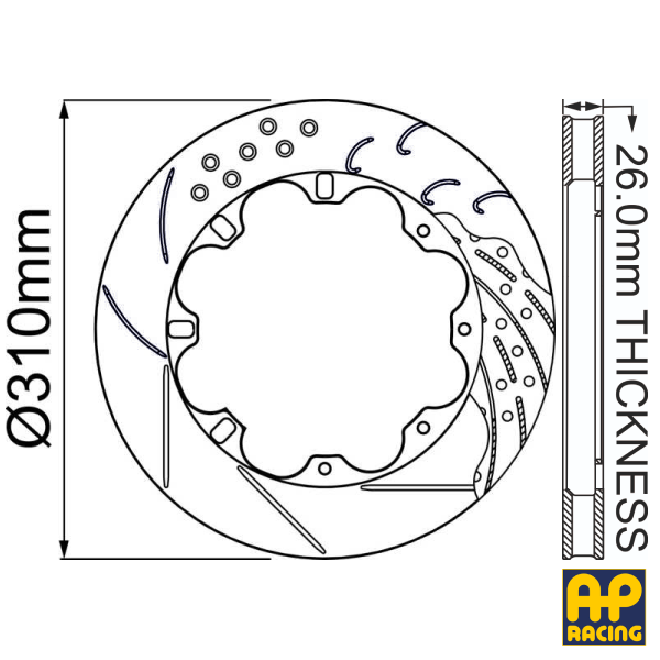 Ø310 x 26mm Ventilated Brake Disc