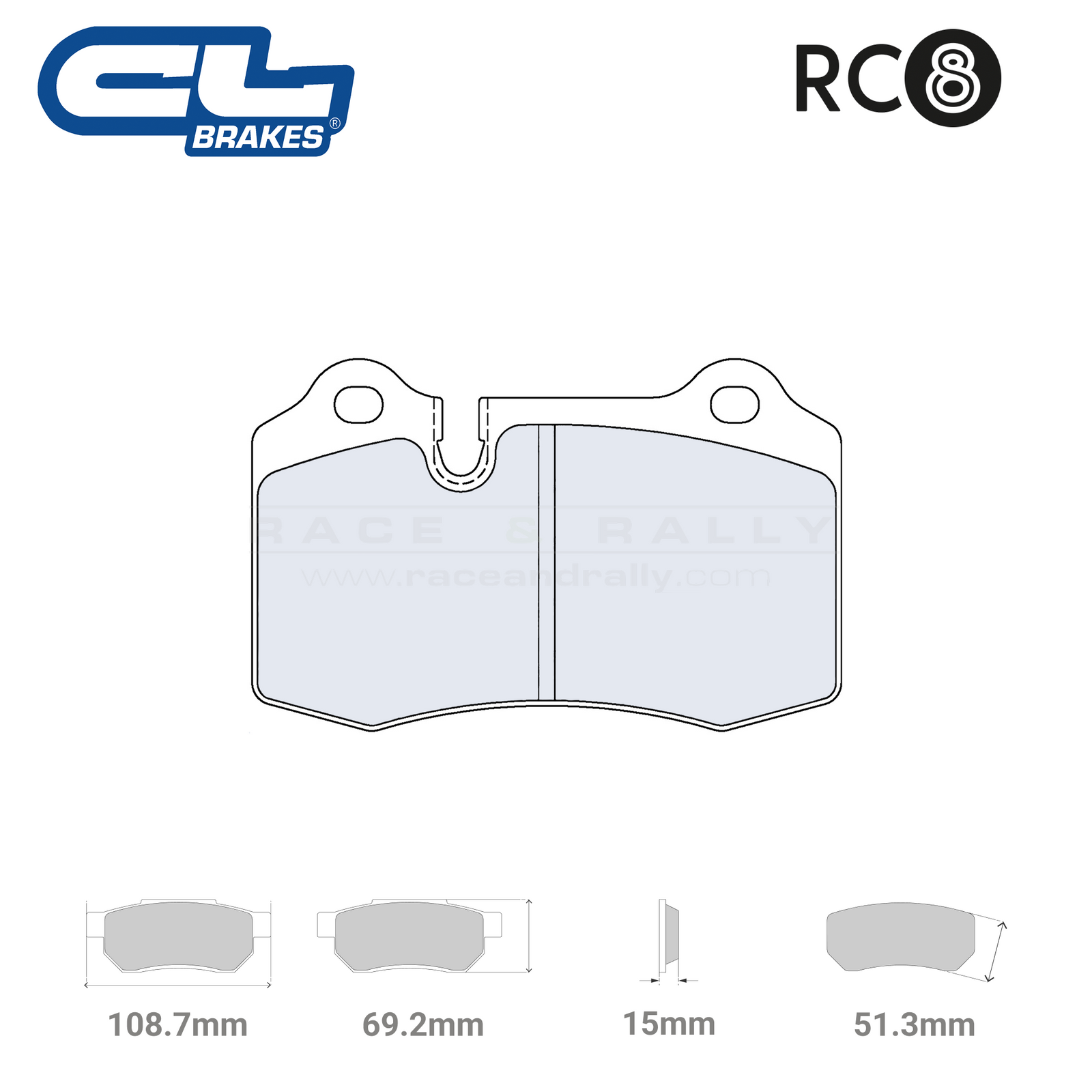4022 T15 - RC8 Brake Pads