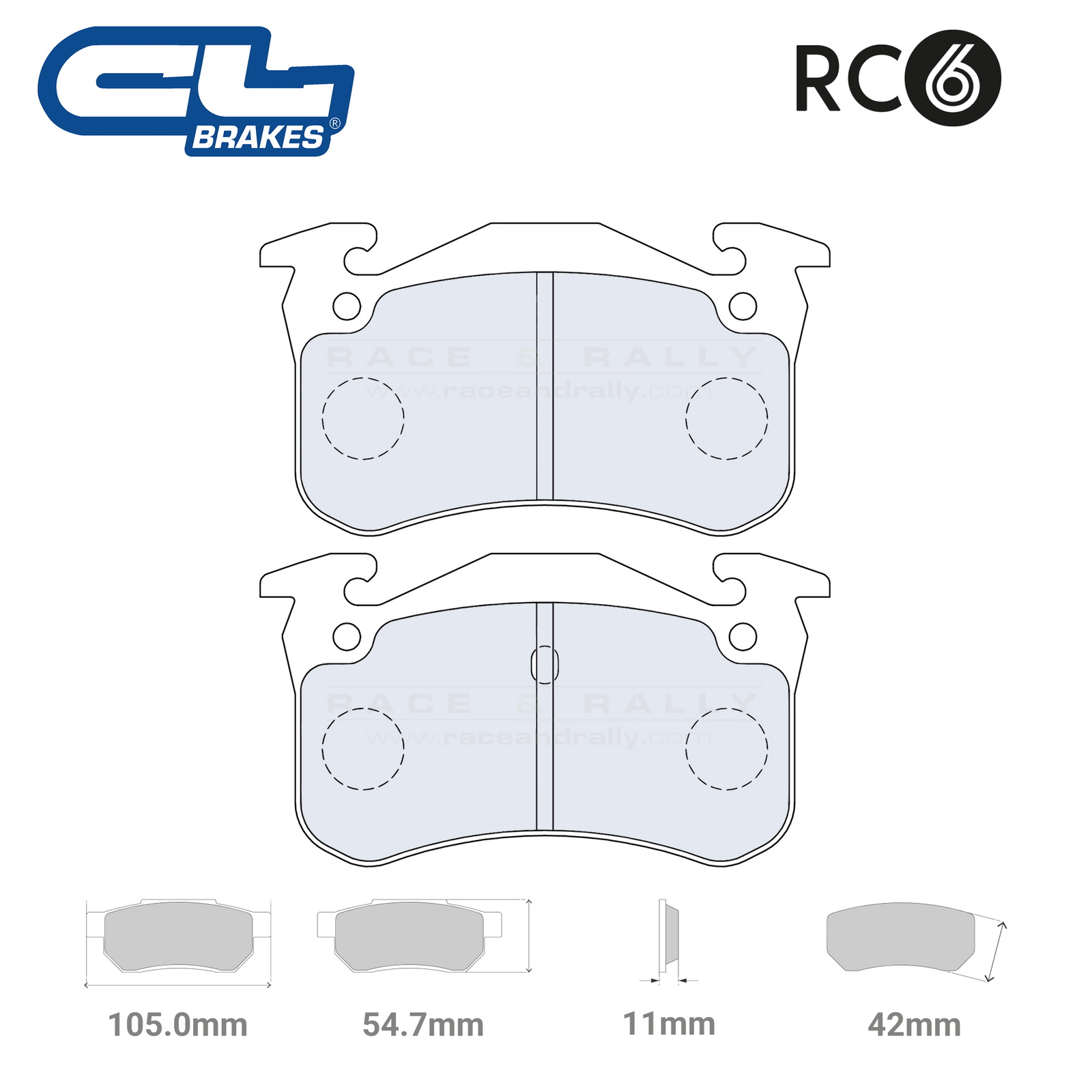 4034 T11 - RC6 Brake Pads