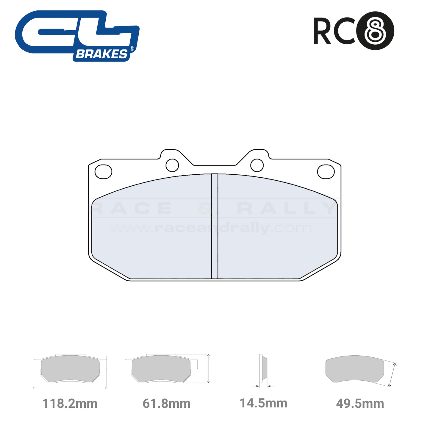 4047 - RC8 Brake Pads