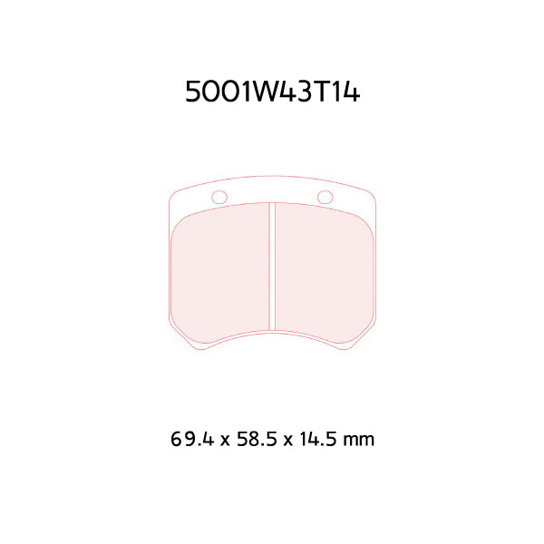 5001 W43 T14 - RC6 Brake Pads - Race and Rally