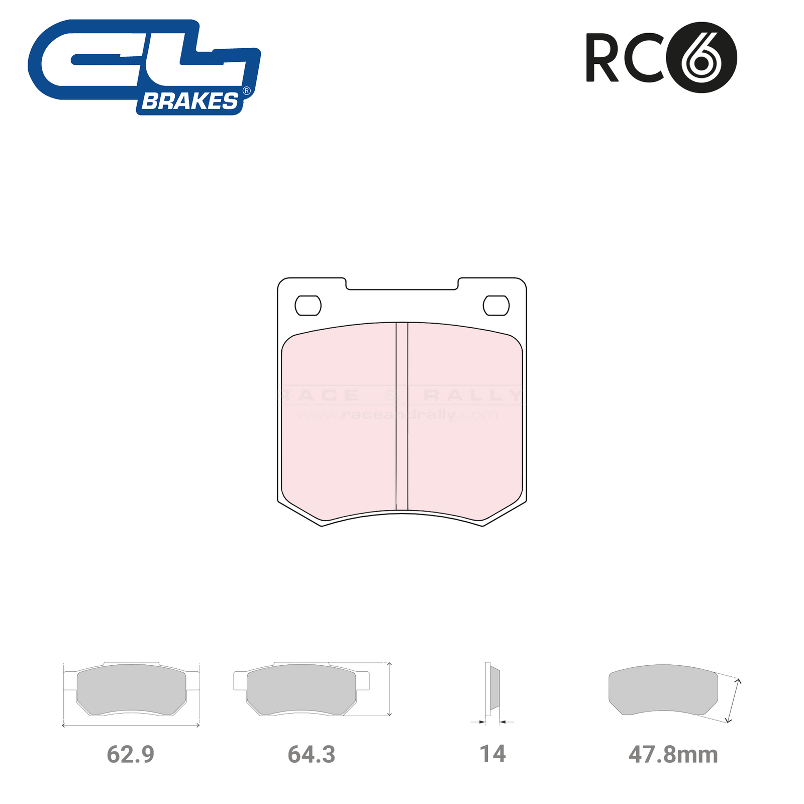 5002 W48 T14 - RC6 Brake Pads