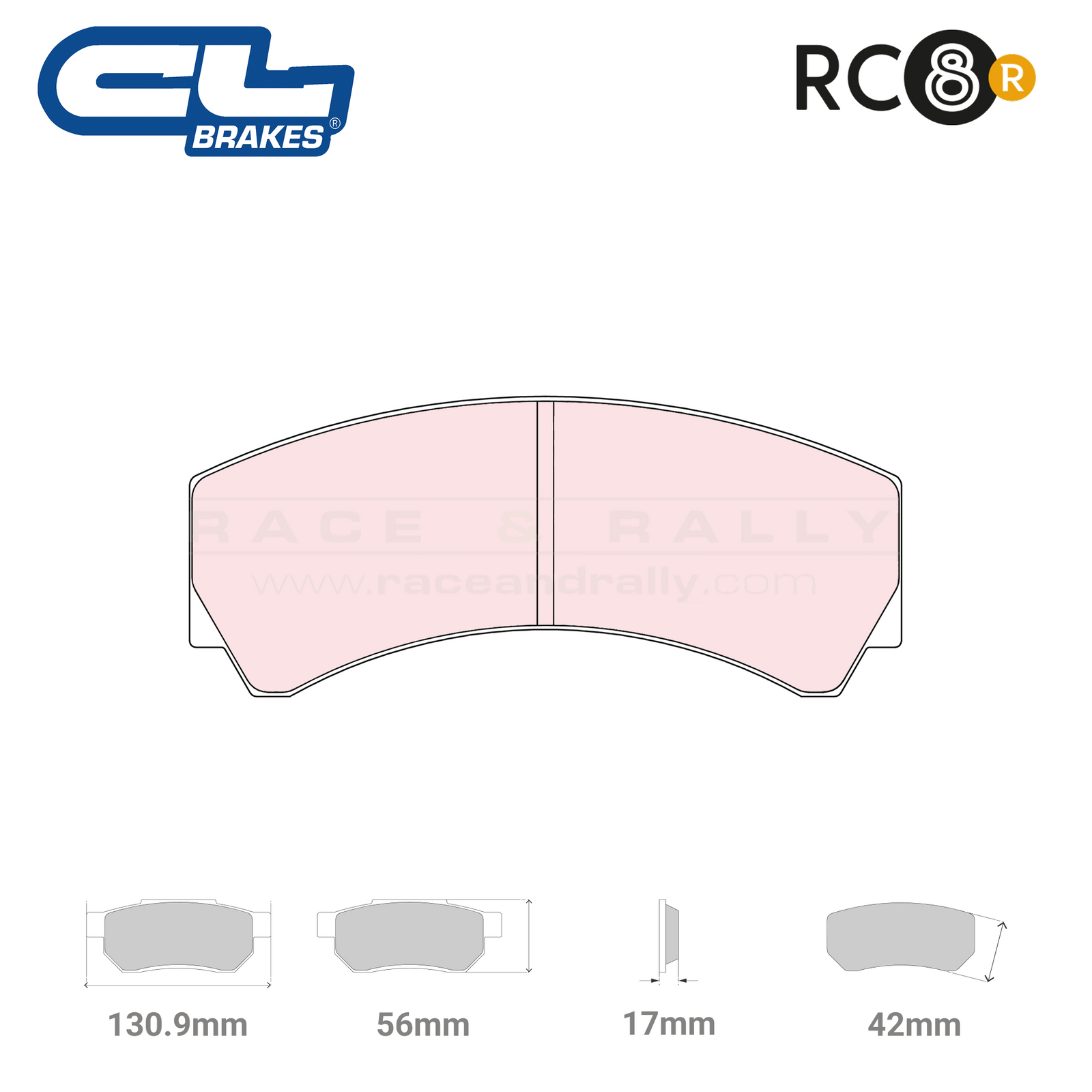 5004 W42 T17 - RC8-R Brake Pads