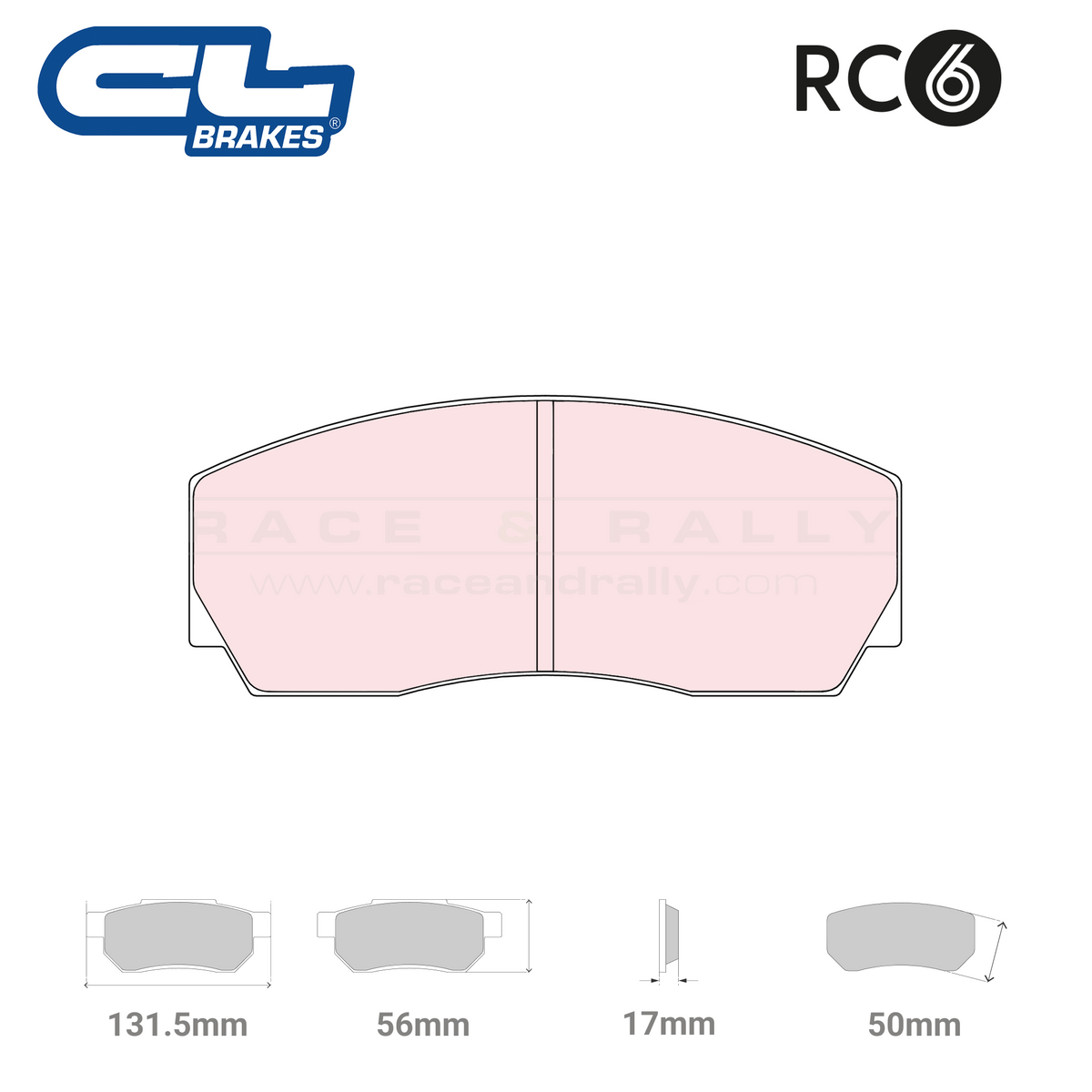 5004 W50 T17 - RC6 Brake Pads - Race and Rally