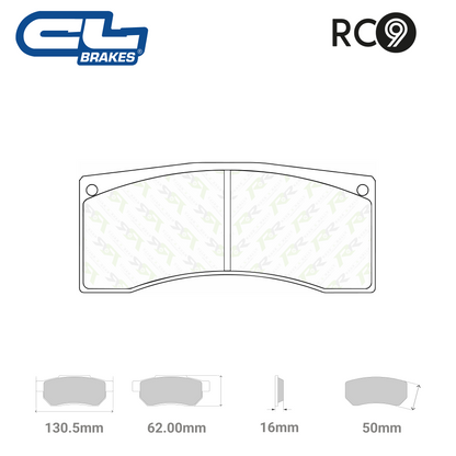 5005 W50 T16 - RC9 Brake Pads - Race and Rally