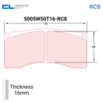 5005 W50 T16 - RC8 Brake Pads