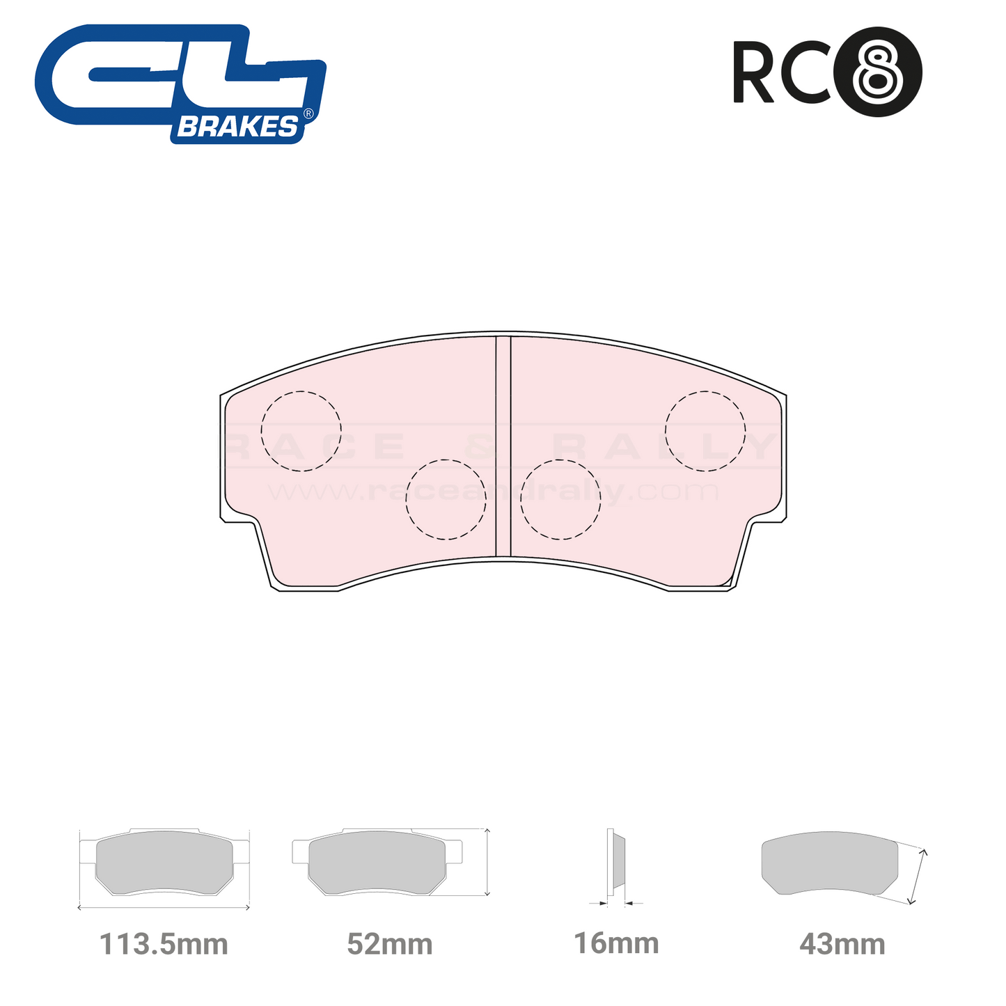 5007 W43 T16 - RC8 Brake Pads