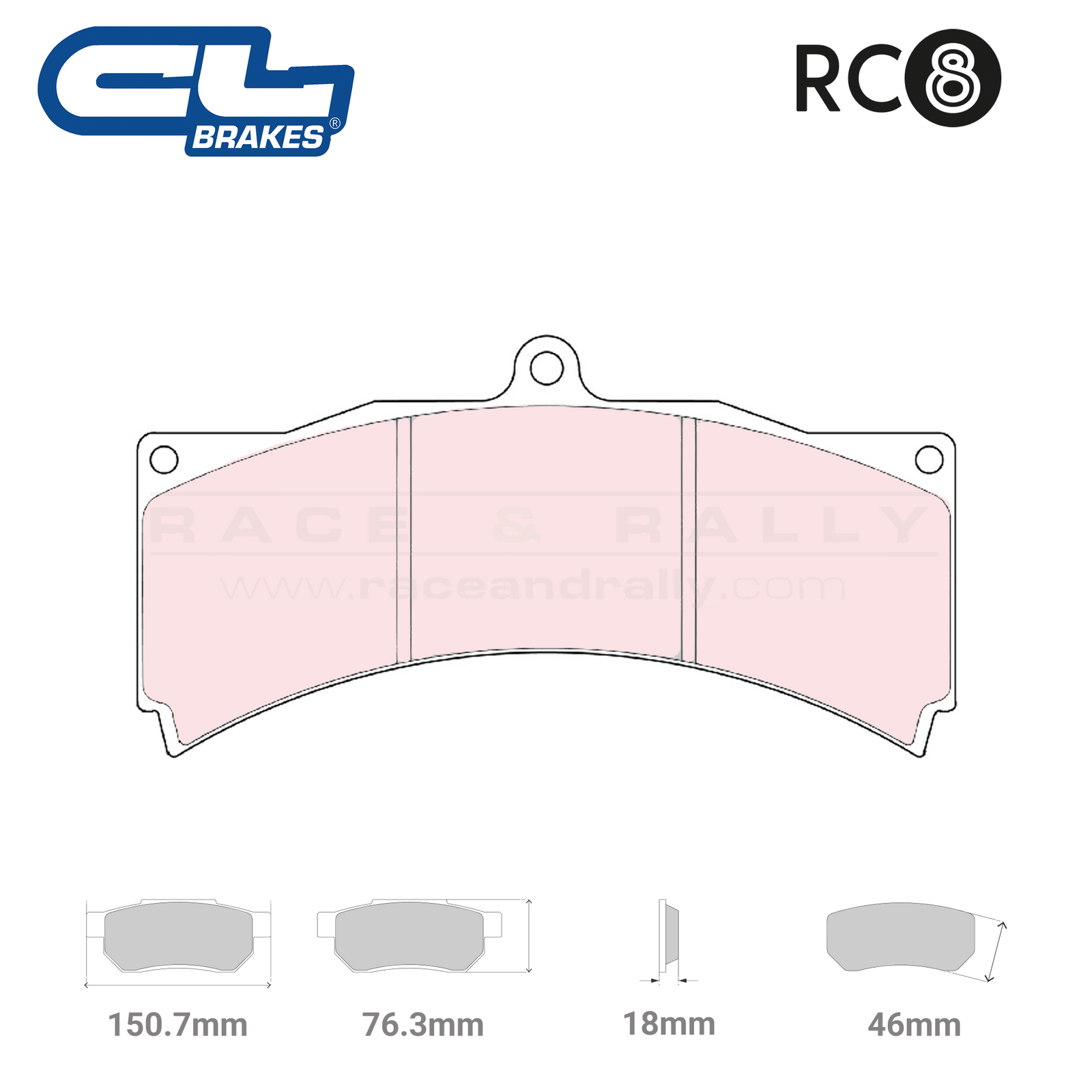 5009 W46 T18 - RC8 Brale Pads