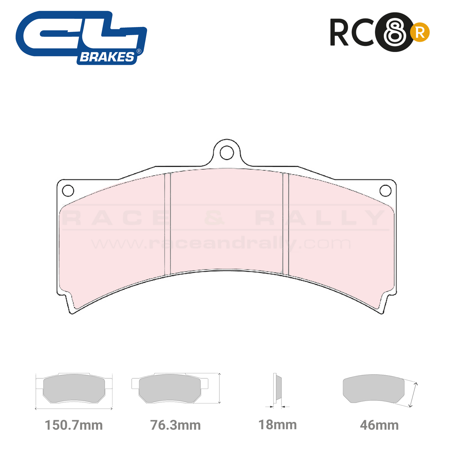 5009 W46 T18 - RC8R Brale Pads
