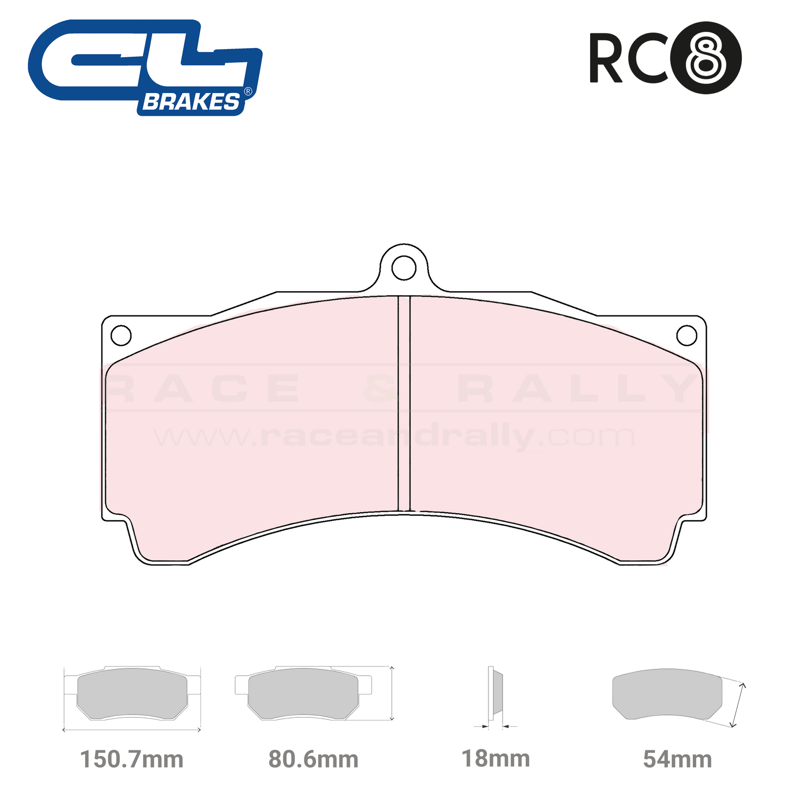5009 W54 T18 - RC8 Brake Pads