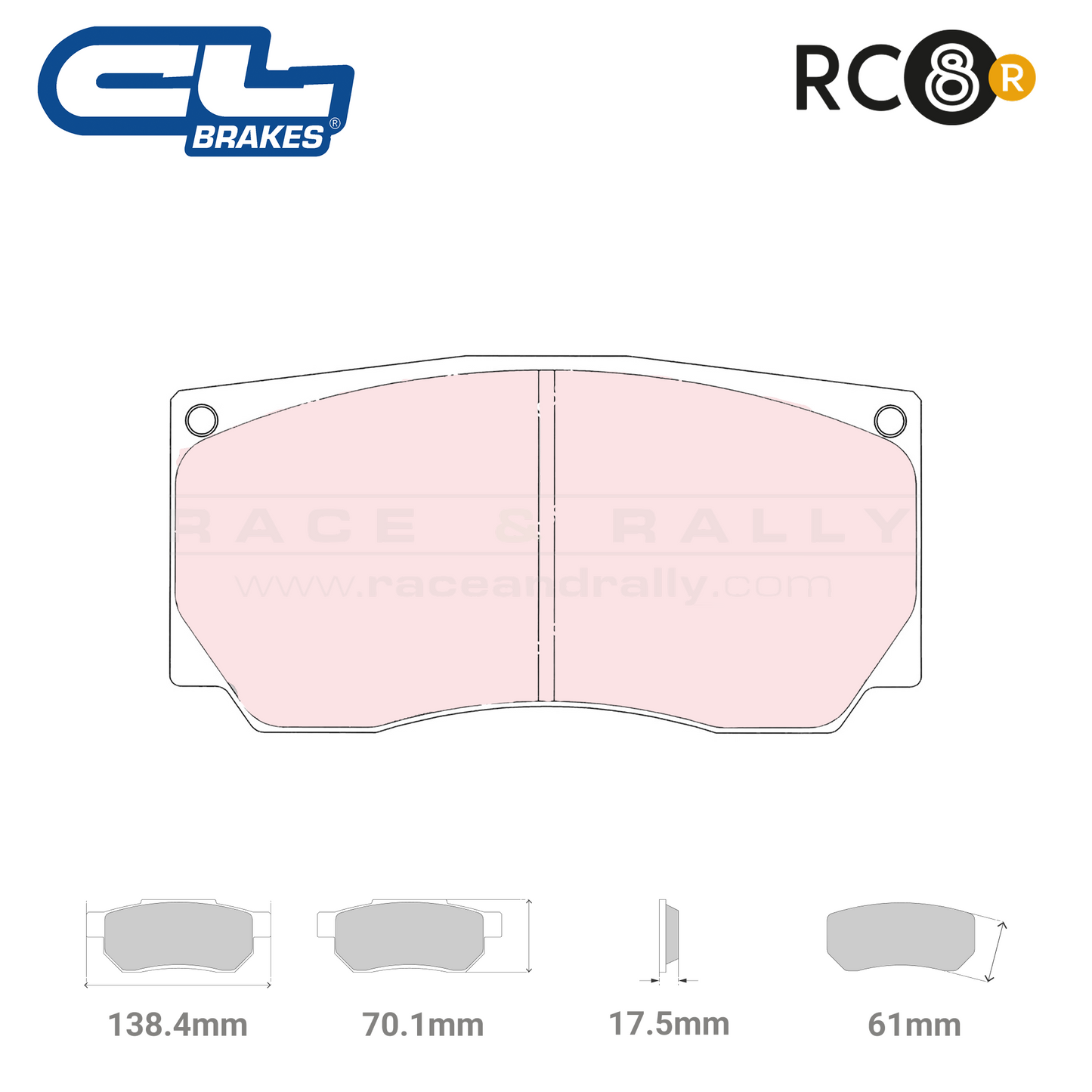 5011 W61 T17 - RC8-R Brake Pads