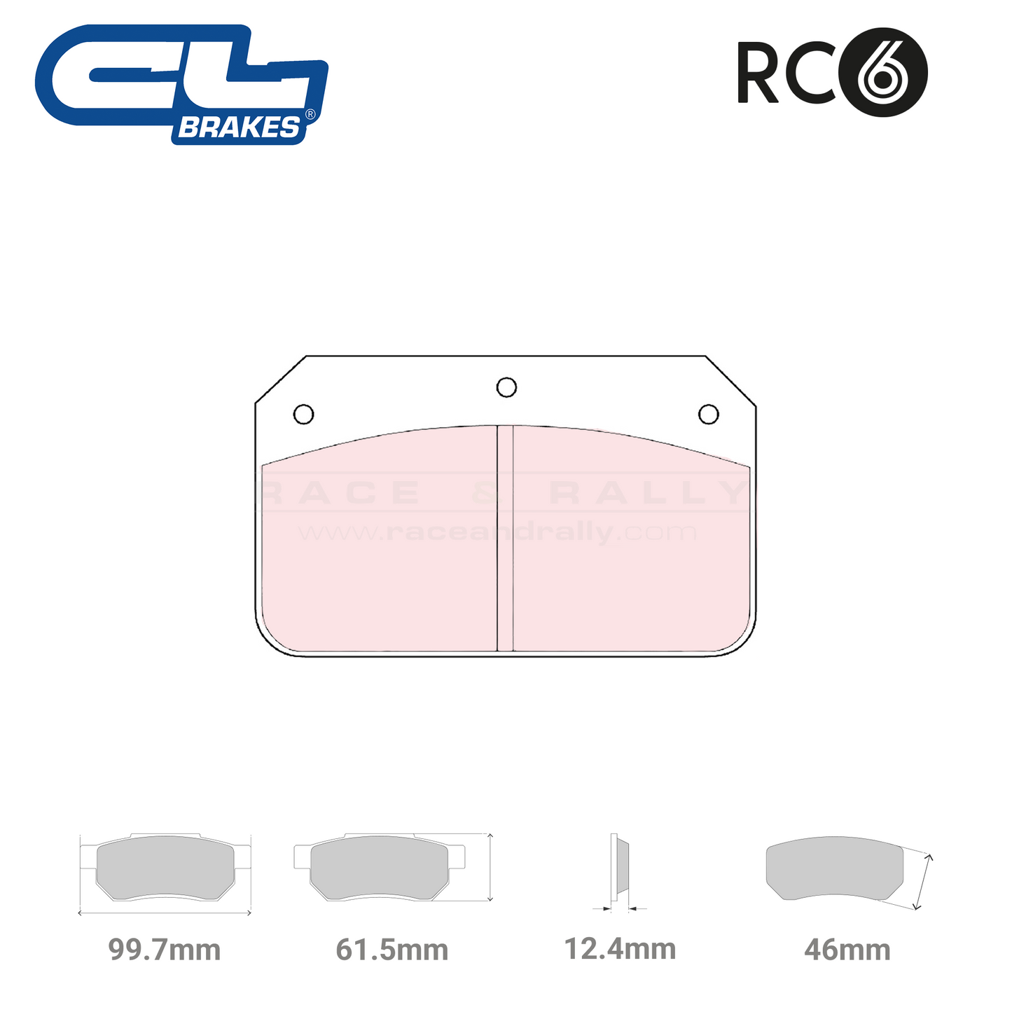 5025 W46 T12.5 - RC6 Brake Pads