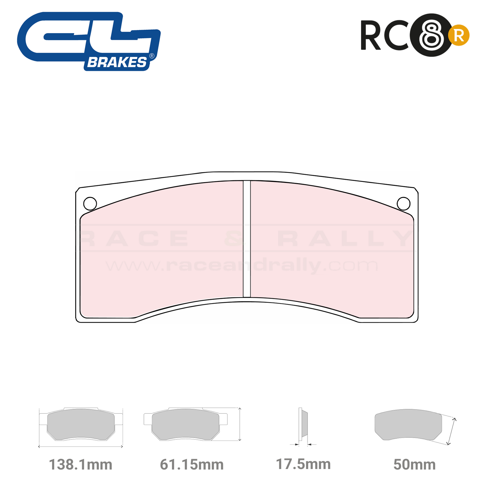 5036 W50 T17.5 - RC8-R Brake Pads