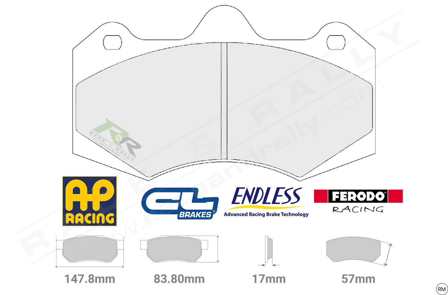 Front Brake Pad Options - Race and Rally