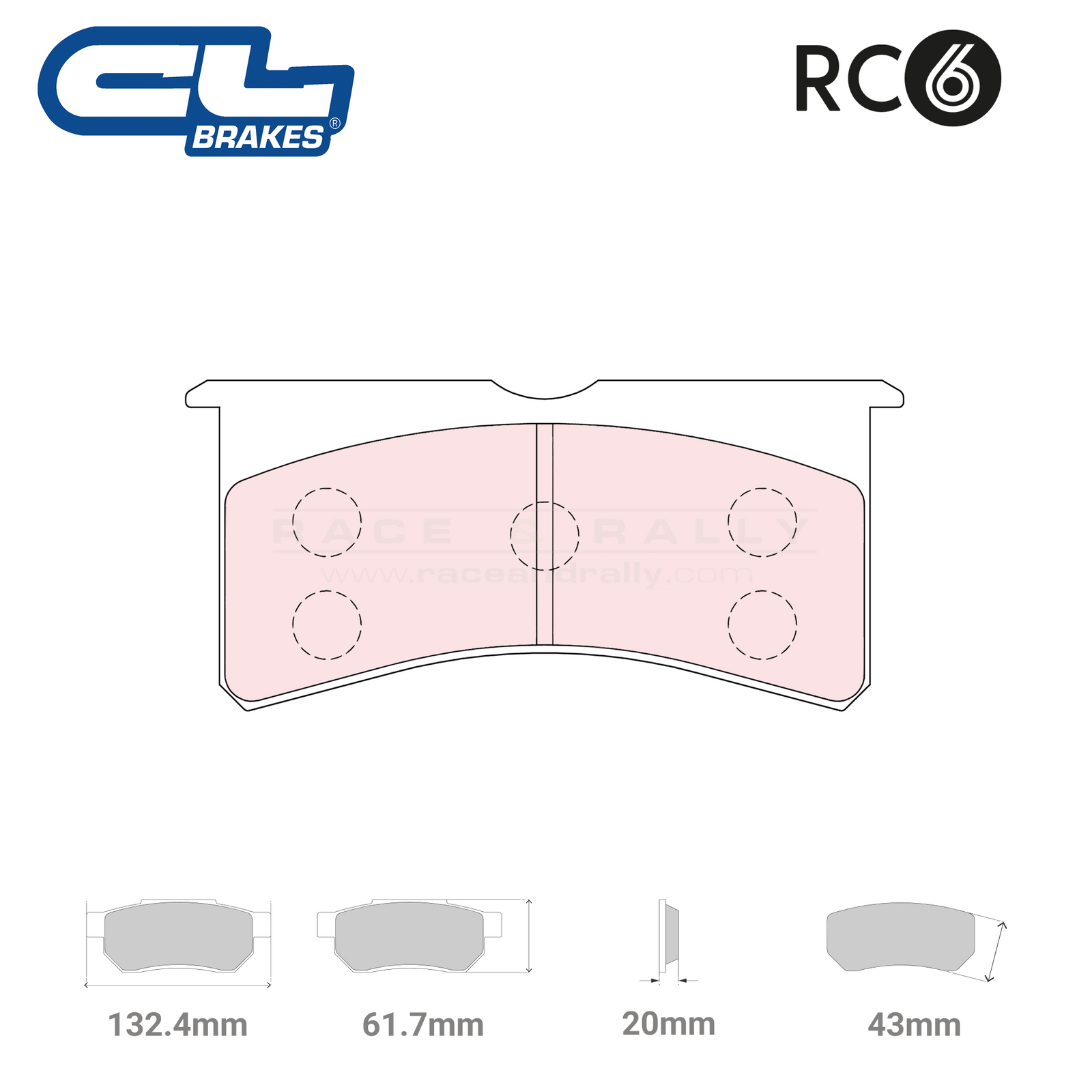 5051 W43 T20 - RC6 Brake Pads