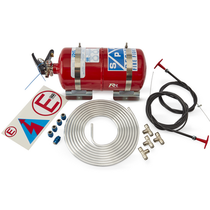 SPA Design FireFighter Mechanical 4Ltr AFFF plumbed-in fire extinguisher with control panel and safety features.
