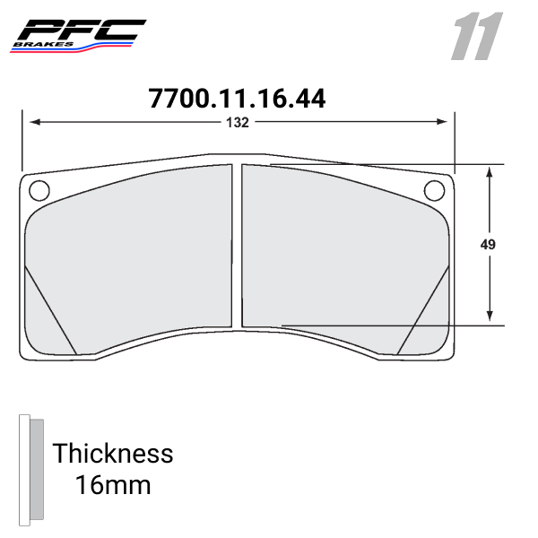 PFC 7700 Race Pad Set - 11 CMPD - 16MM