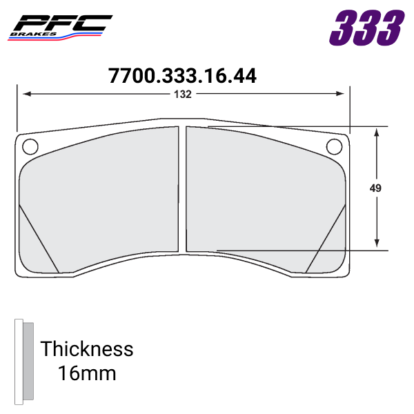 PFC 7700 Race Pad Set - 333 CMPD - 16MM