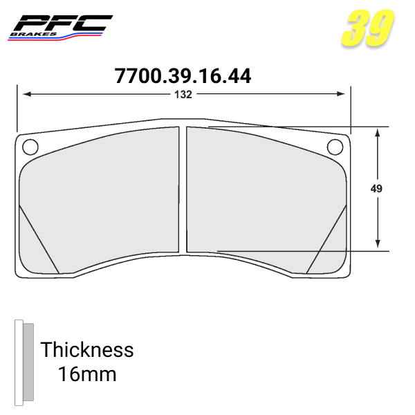 PFC 7700 Race Pad Set - 39 CMPD - 16MM