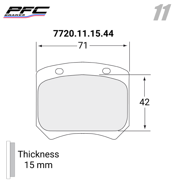 7720 Brake Pads - 11 CMPD - 15MM