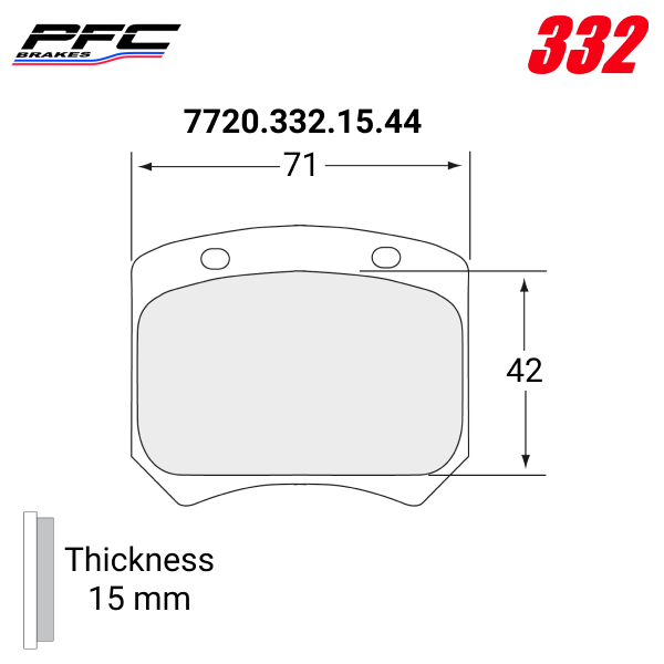 7720 Brake Pads - 332 CMPD - 15MM