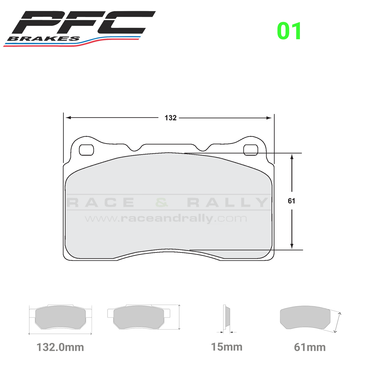 7781 - 15mm - 01 Compound Brake Pads - Race and Rally