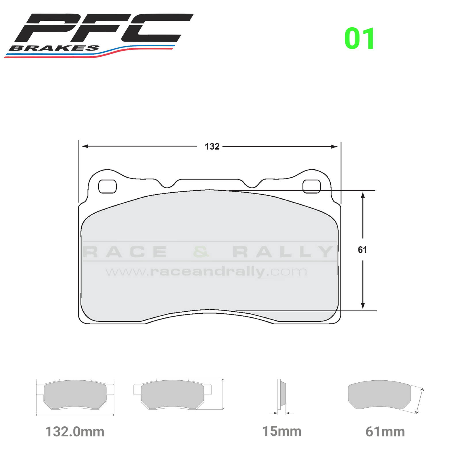 7781 - 15mm - 01 Compound Brake Pads - Race and Rally