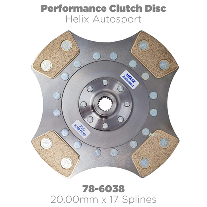 Helix Autosport 78-Series riveted cerametallic rigid clutch disc, model 78-6038
