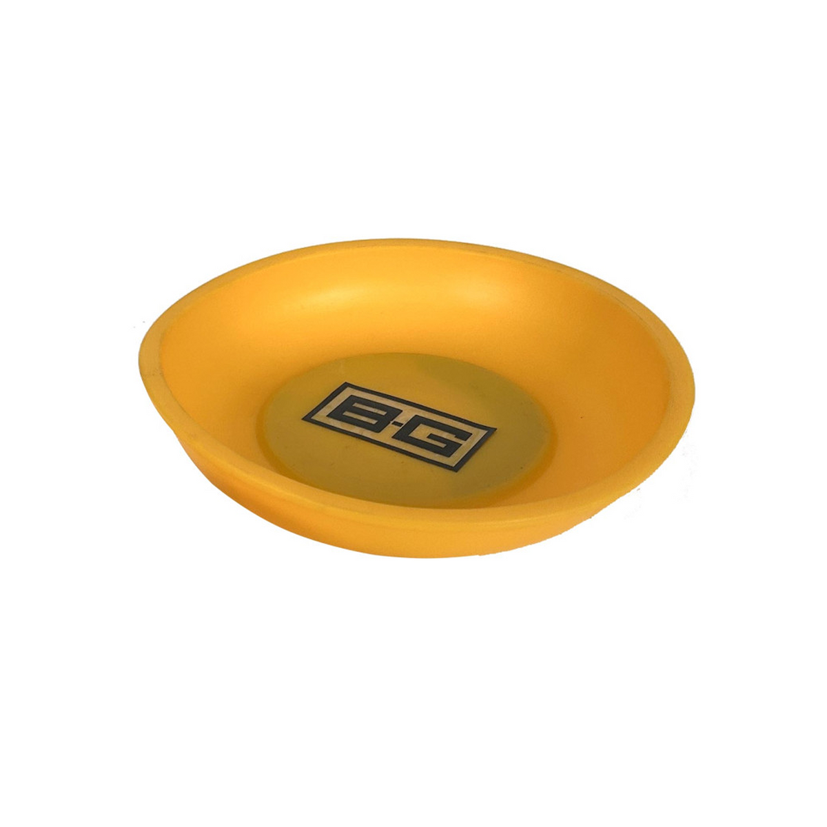 Magnetic rubber parts bowl on a storage shelf by BG Racing, used for organizing small automotive components.