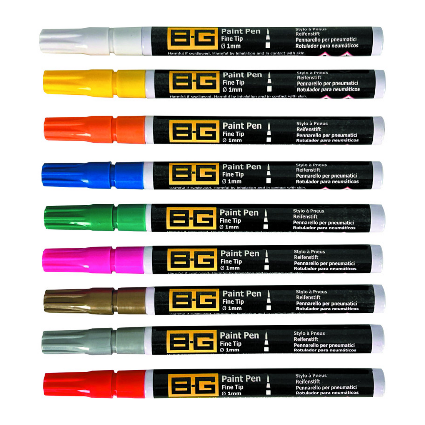 Paint Pen Set - Bullet Tip Ø1mm - 3ml - Pack of 9 Colours - Race and Rally