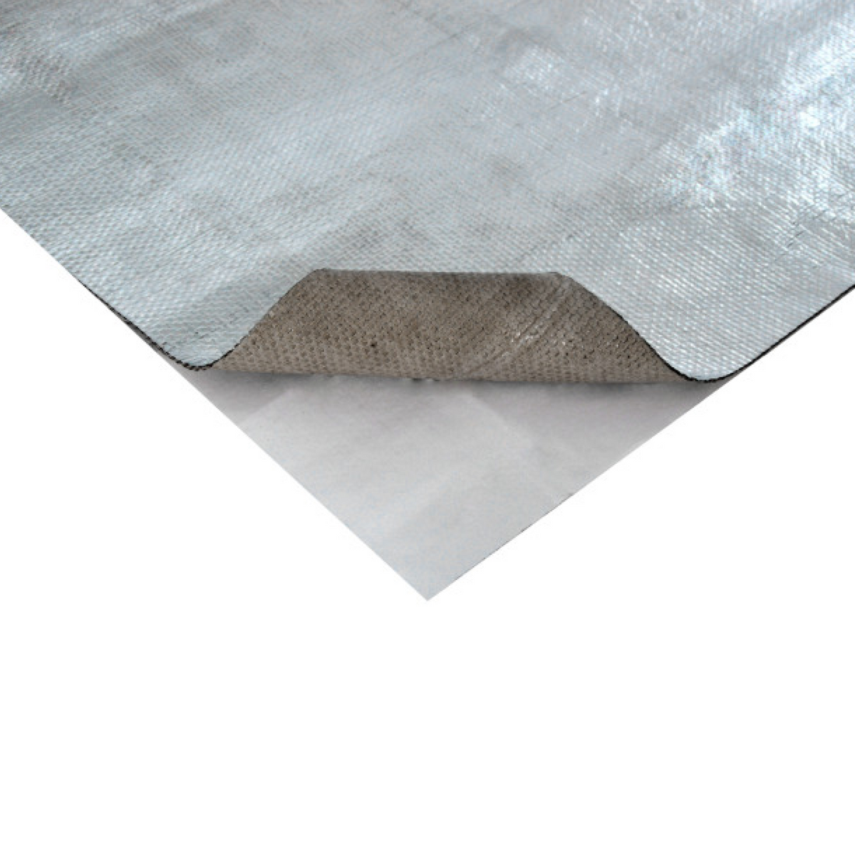 B-G Racing aluminium self-adhesive foil fibreglass sheet used as a heat shield with a smooth, reflective surface and adhesive backing.