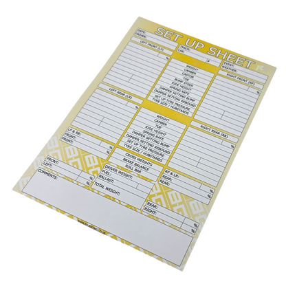 Chassis Set Up Sheets (Pad Of 50)