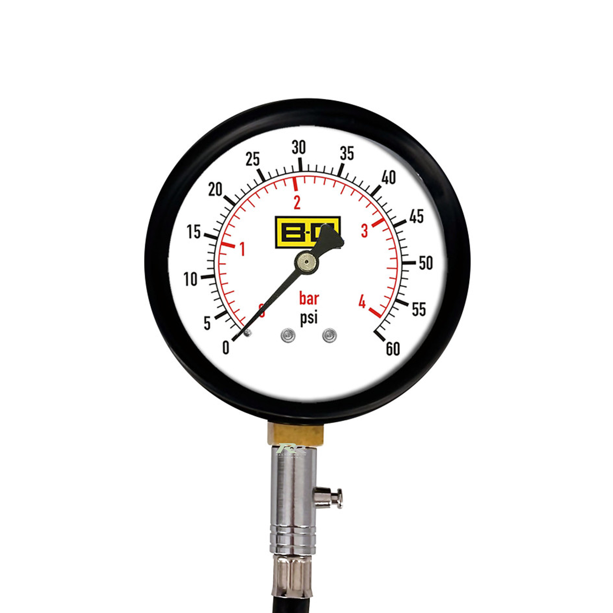 B-G Racing - 4.0" Tyre Pressure Gauge - 0-60 PSI / 0-4 BAR - Race and Rally