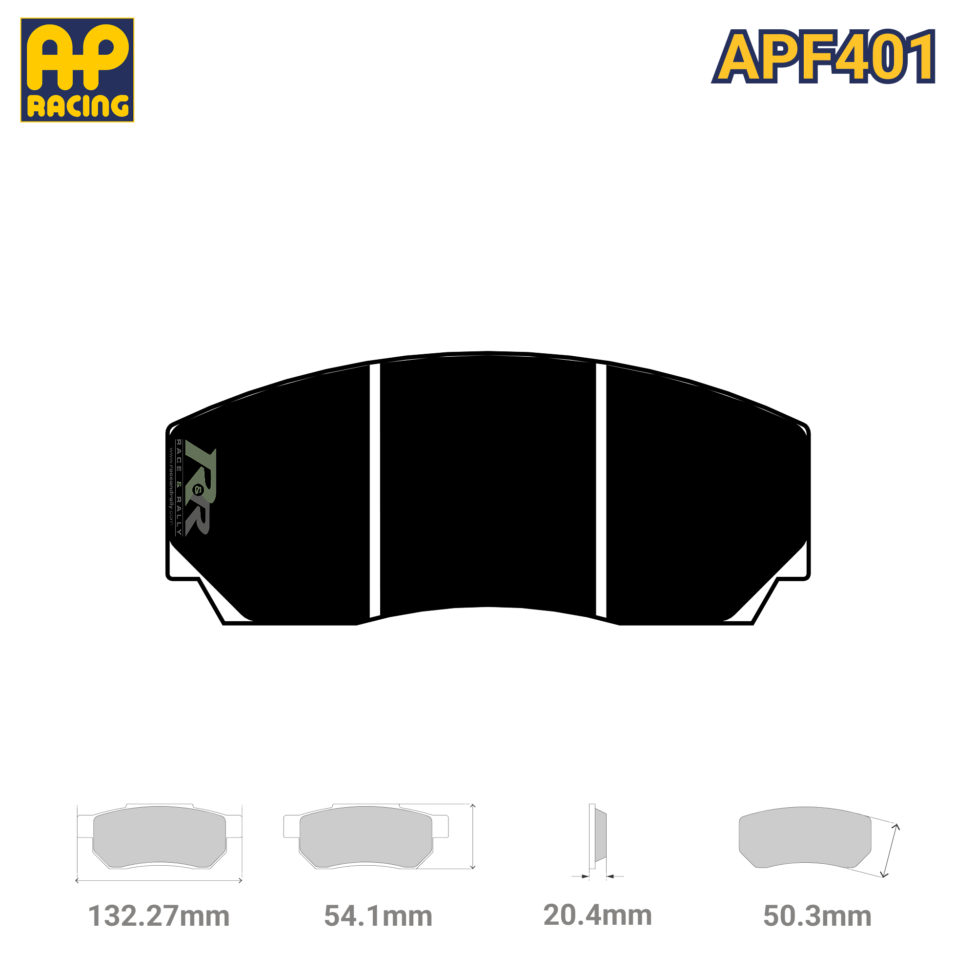 CP2279D50 Brake Pad Set - APF401 Compound - Race and Rally