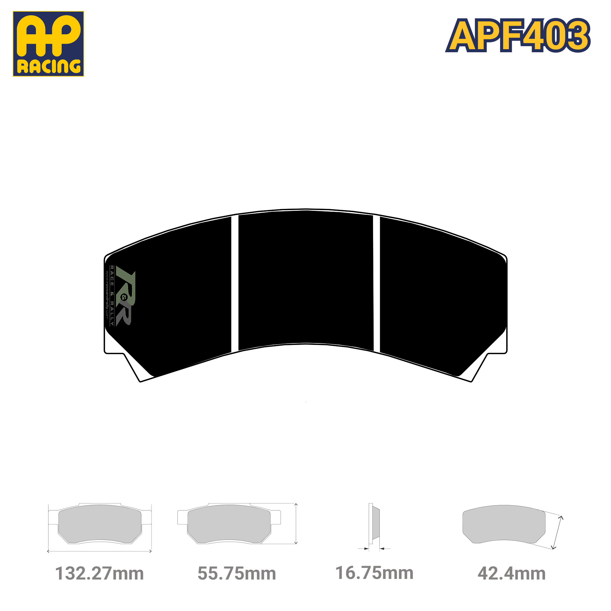 CP3215D42 Brake Pad Set - APF403 Compound - Race and Rally