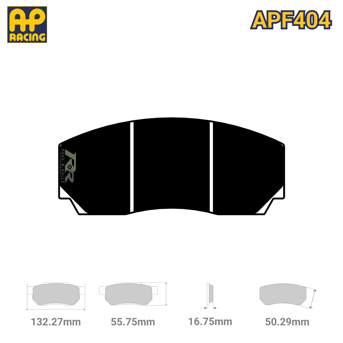 AP Racing CP3215D50 brake pad set with APF404 compound, showing the high-performance brake pads for automotive use.